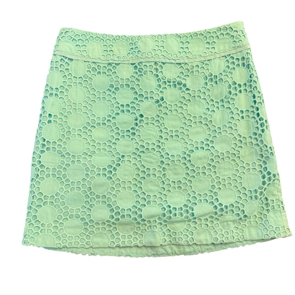 Vineyard Vines Women’s Aqua eyelet mini skirt, cotton, Size 6